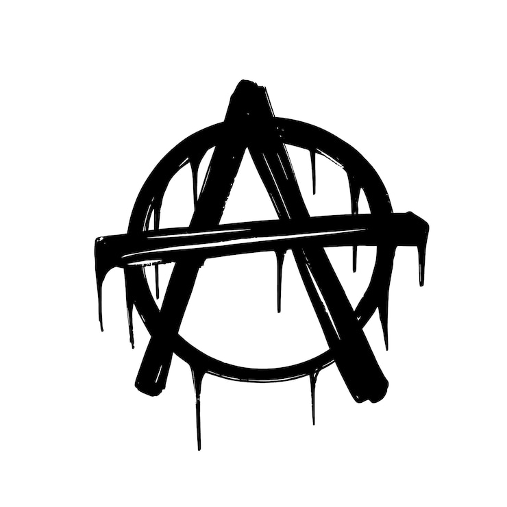 Vettore gratuito simbolo di anarchia design piatto disegnato a mano