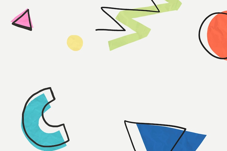 Vettore gratuito simpatica carta da parati colorata disegnata a mano di memphis