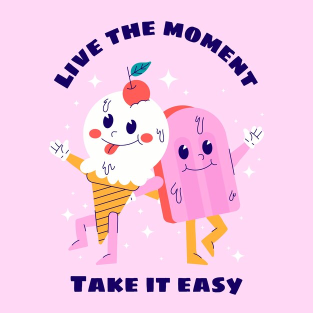 Simpatica illustrazione delle vibrazioni positive