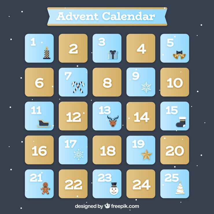 Vettore gratuito simpatici calendari dell&#39;avvento