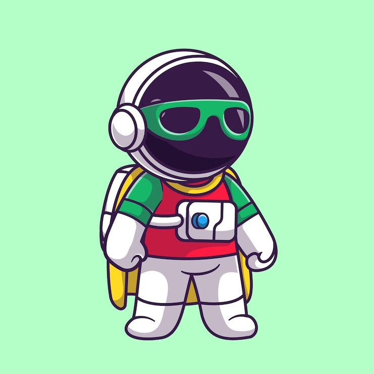 Vettore gratuito simpatico astronauta super eroe cartone animato vettore icona illustrazione concetto di icona vacanze scienza isolato