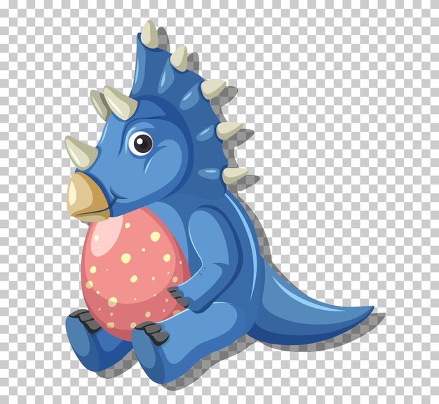 Simpatico dinosauro triceratopo isolato