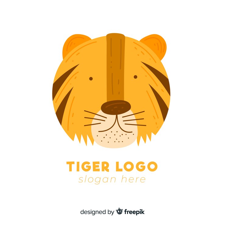 Vettore gratuito simpatico logo tigre