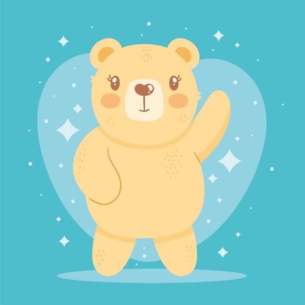 Simpatico orso giallo salutante