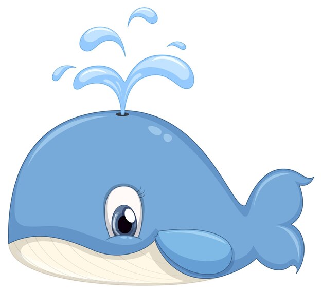 Simpatico personaggio dei cartoni animati di balena