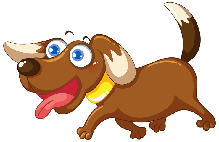 Vettore gratuito simpatico personaggio dei cartoni animati di cane semplice