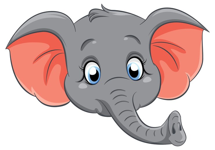 Vettore gratuito simpatico personaggio dei cartoni animati di elefante