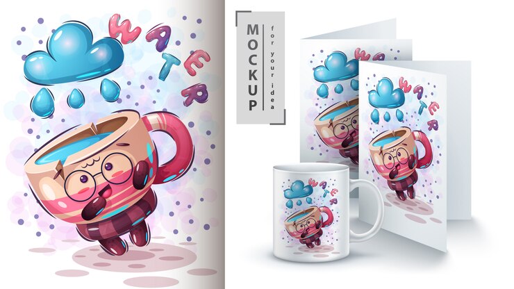 Vettore gratuito simpatico poster e merchandising del capo
