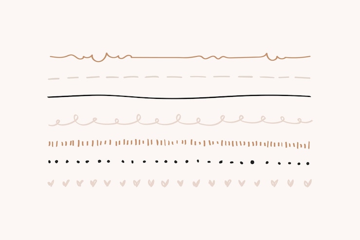 Vettore gratuito simpatico set di bordi della linea di doodle