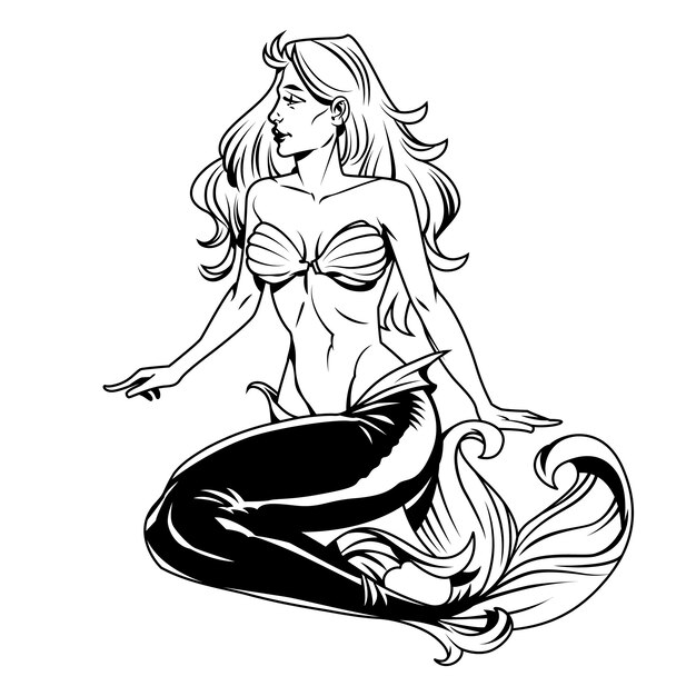 Sirena in bianco e nero