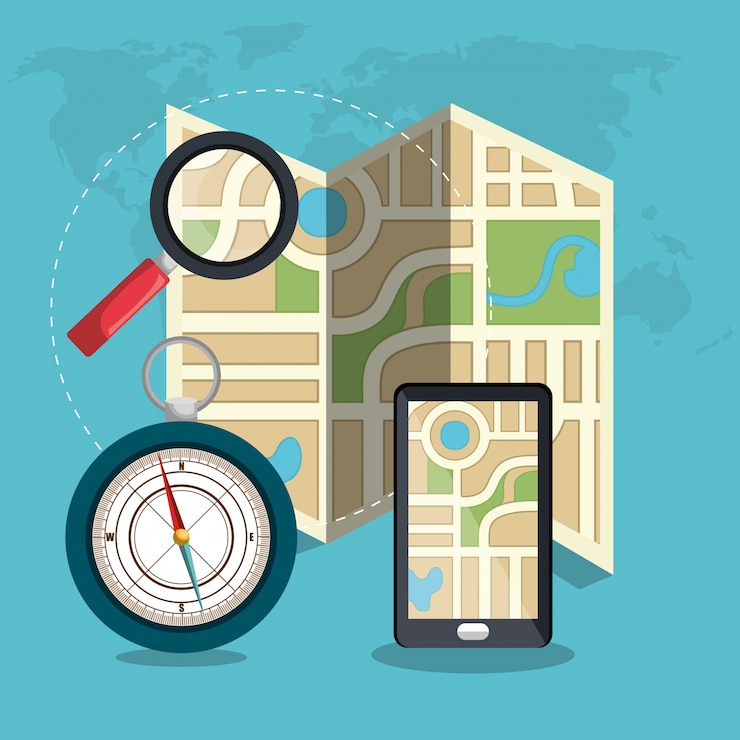 Vettore gratuito sistema di localizzazione geografica