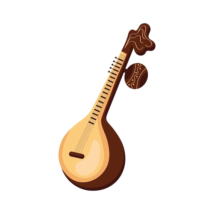 Vettore gratuito sitar indù vasant