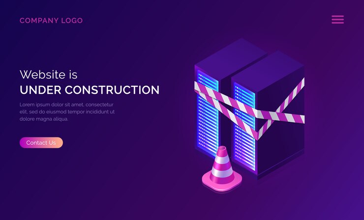 Vettore gratuito sito in costruzione, errore nei lavori di manutenzione