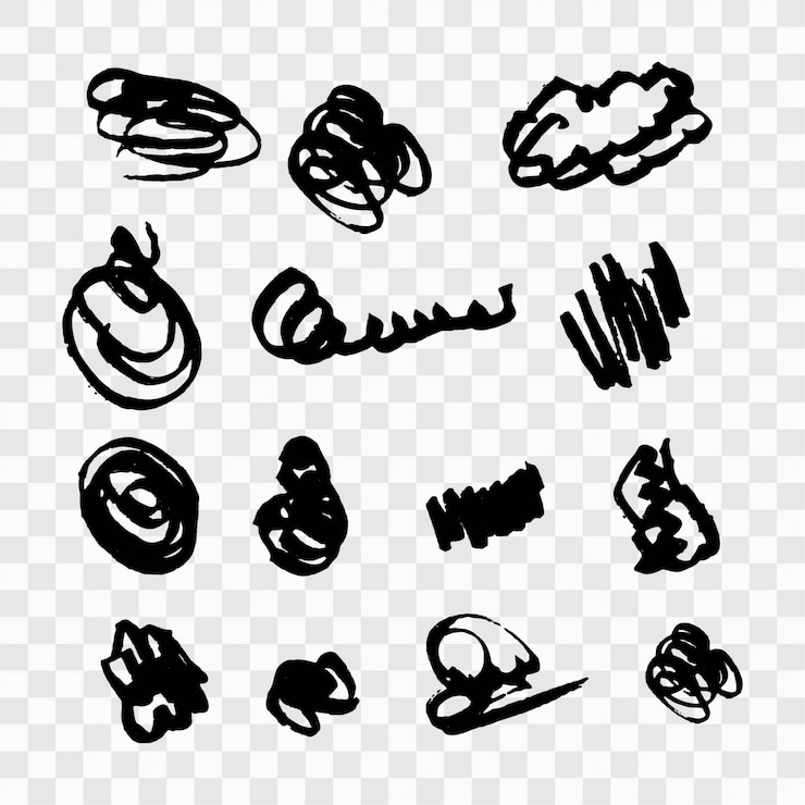Vettore gratuito sketch scribble set
