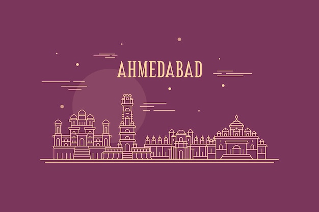 Skyline di Ahmedabad lineare