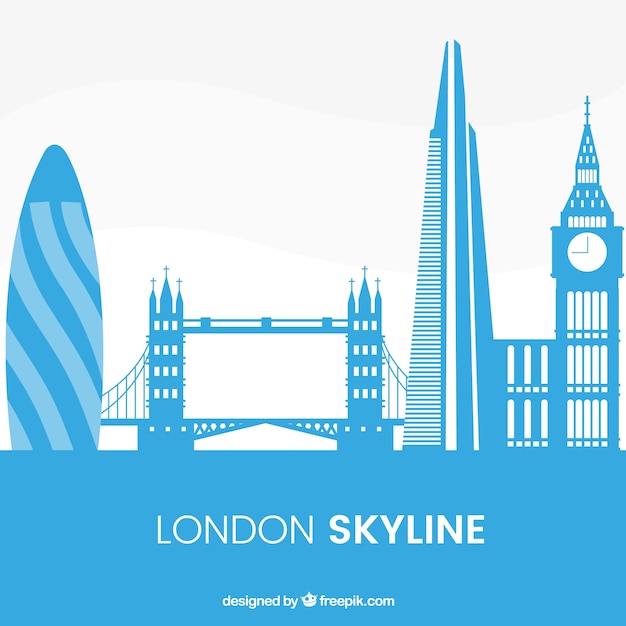 Skyline di Londra blu