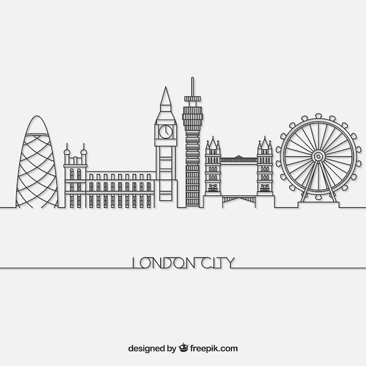 Vettore gratuito skyline di londra