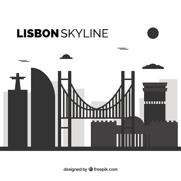 Skyline piatta di Lisbona