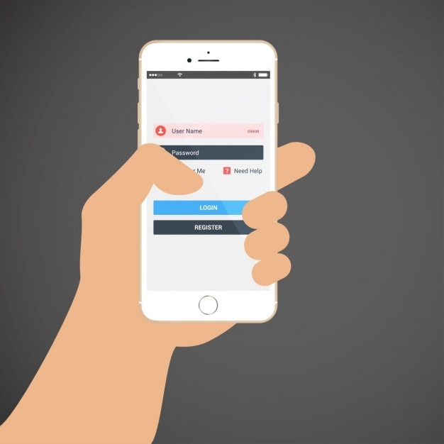 Vettore gratuito smart phone in mano