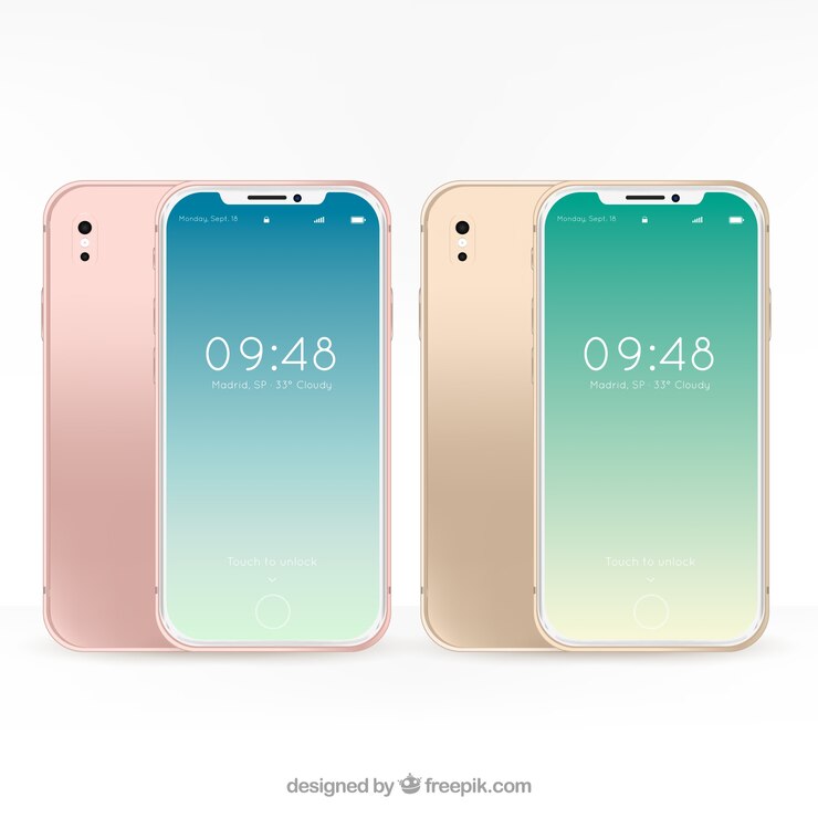 Vettore gratuito smartphone con sfondo astratto