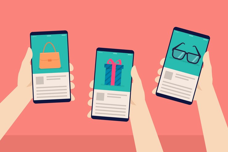 Vettore gratuito social media marketing concetto di telefono cellulare