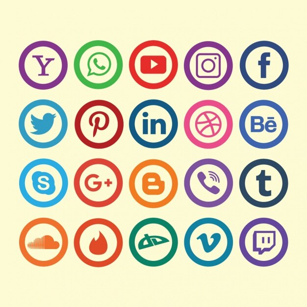 Sociale collezione di icone di rete