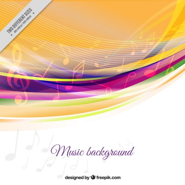 Vettore gratuito sottofondo musicale con onde colorate