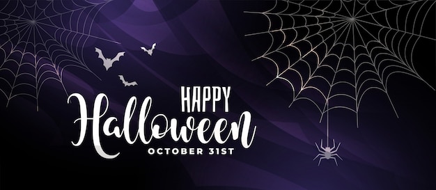 Spaventoso sfondo di halloween con pipistrelli e ragnatela