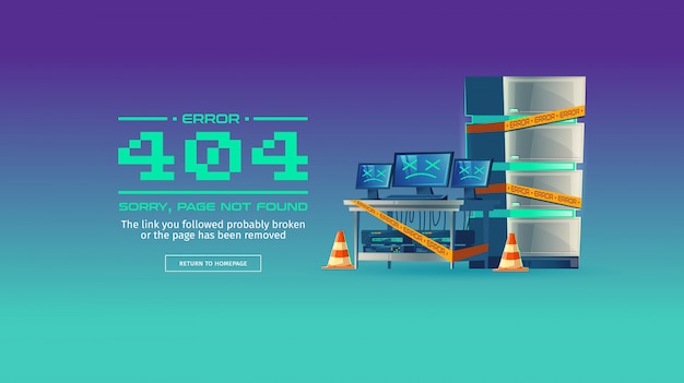 Spiacente, pagina non trovata, illustrazione di concetto di errore 404