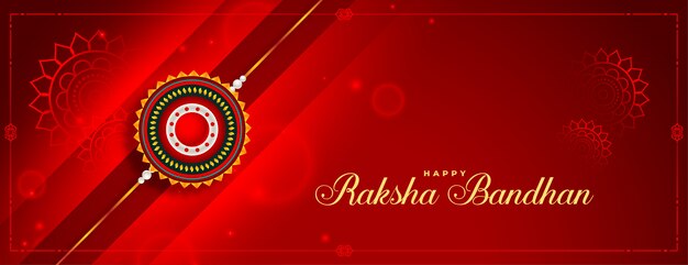 Splendido banner lucido rosso raksha bandhan