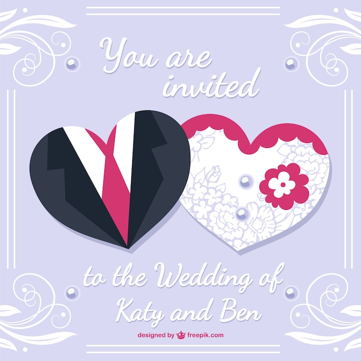 Vettore gratuito sposa e lo sposo wedding card desing