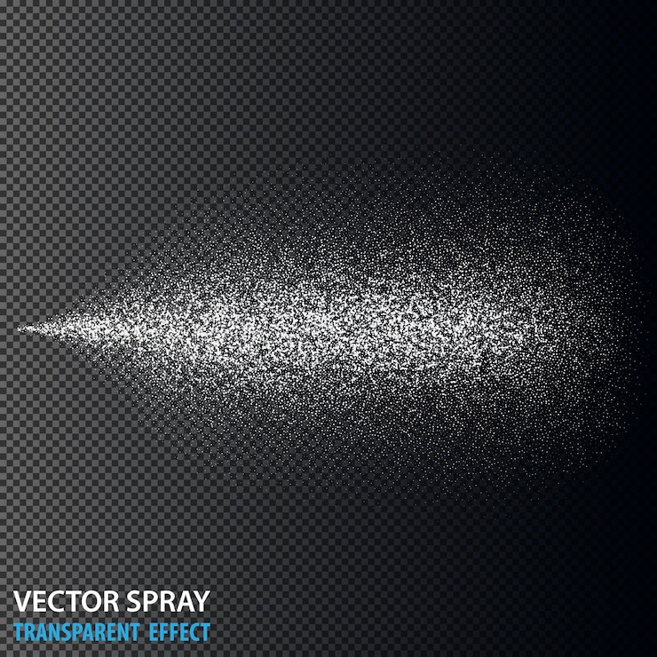 Vettore gratuito spray d'acqua trasparente cosmetico con polvere effetto di nebbia bianca 3d isolato sullo sfondo vettore