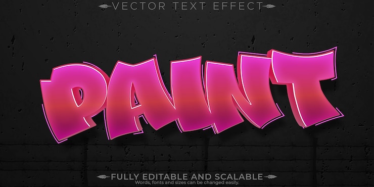Vettore gratuito spray modificabile effetto testo graffiti e stile testo stradale