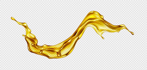 Spruzzata realistica di png di succo d'olio su trasparente