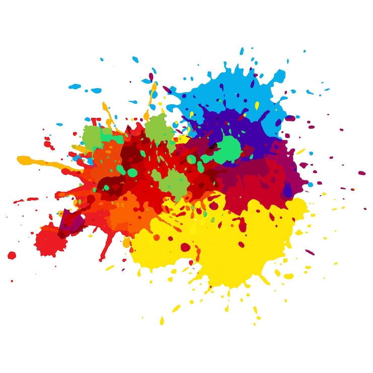 Vettore gratuito spruzzi di vernice colorata