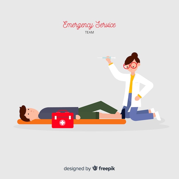 Squadra di emergenza professionale disegnata a mano