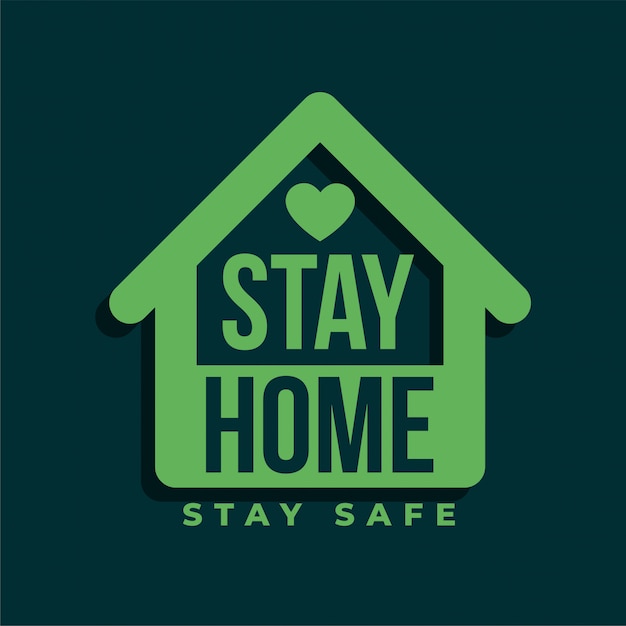 Stai a casa e stai al sicuro con il simbolo verde