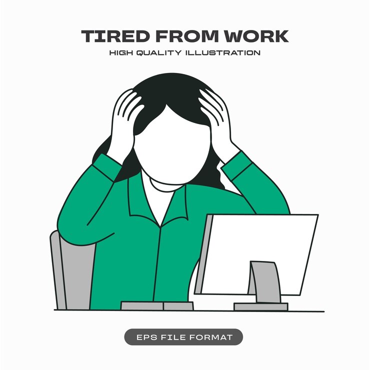 Vettore gratuito stanco dell'illustrazione del lavoro
