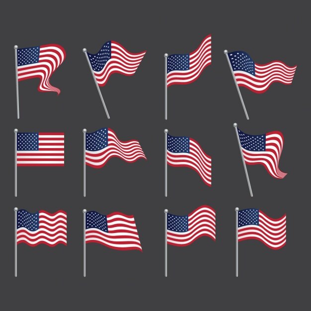 Stati Uniti bandiere di raccolta