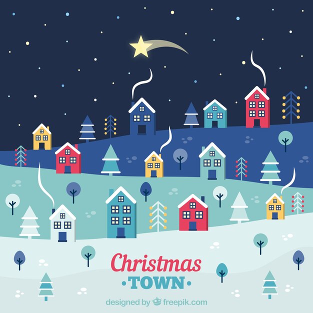 Stella cadente sopra una città natale