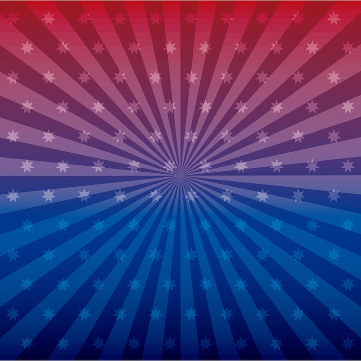 Vettore gratuito stelle e linea blu e rosse