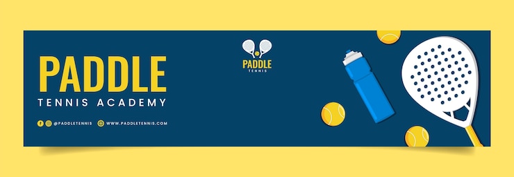 Vettore gratuito stendardo disegnato a mano per il paddle tennis
