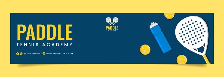 Vettore gratuito stendardo disegnato a mano per il paddle tennis