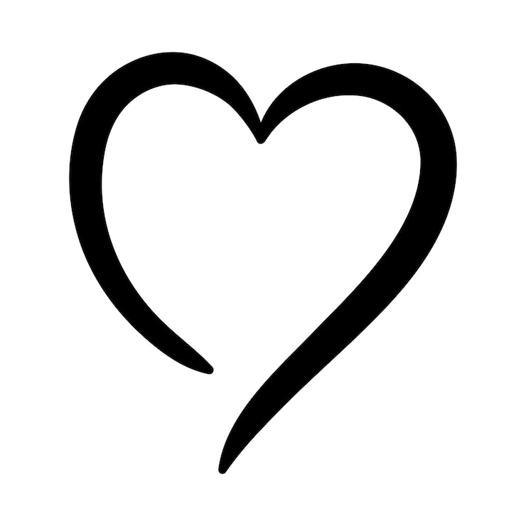 Vettore gratuito stile di calligrafia a cuore