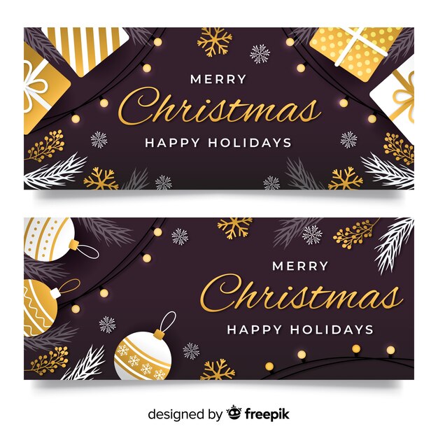 Stile di design piatto di buone feste banner di Natale