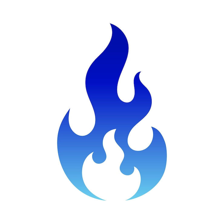 Vettore gratuito stile di gradiente blu fiamma