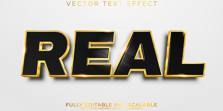 Vettore gratuito stile di testo in grassetto elegante modificabile effetto testo reale