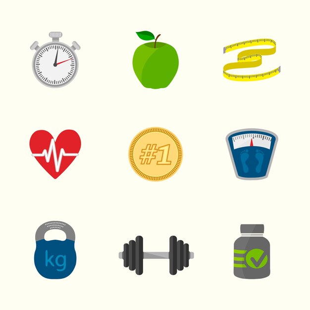 Stile di vita sano icons collection