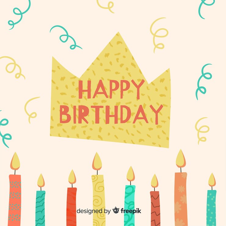 Vettore gratuito stile disegnato a mano del fondo di buon compleanno