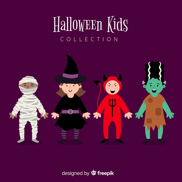 Stile disegnato della raccolta di generi di Halloween a disposizione
